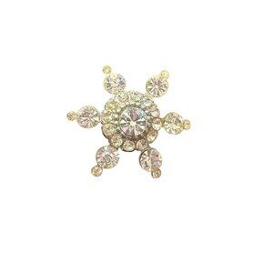 Vintage Rhinestone Starburst Brooch Pin